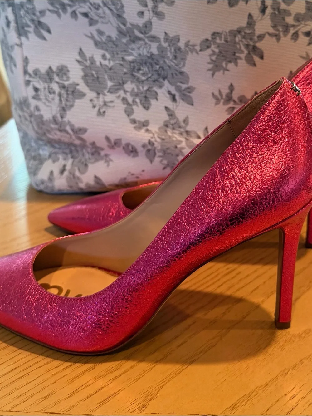 Sam Edelman Metallic Pink Pointed-Toe Pumps